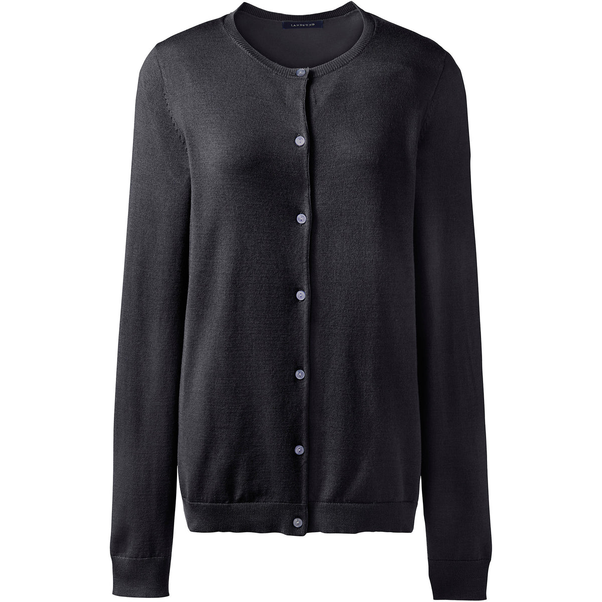 Women's Tall Long Sleeve Performance Fine Gauge Button Front Crew Cardigan Sweater