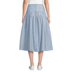 Women's Poplin Drop Waist Midi Skirt - Set Bottom