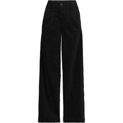 Women's Corduroy High Rise Wide Leg Top Stitch Trousers