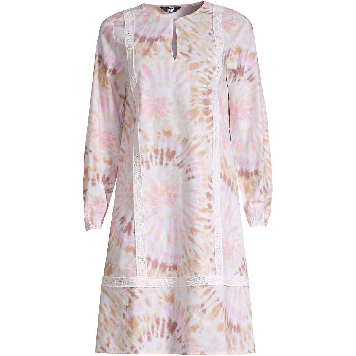 Women's Cotton Poplin Split Neck Dress
