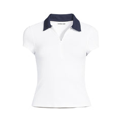 Women's Long Torso SunShade UPF 50 Short Sleeve Pique Johnny Collar Rash Guard