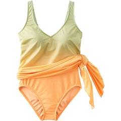 Women's D-Cup SlenderSuit Fauxkini Low Leg One Piece Swimsuit Print