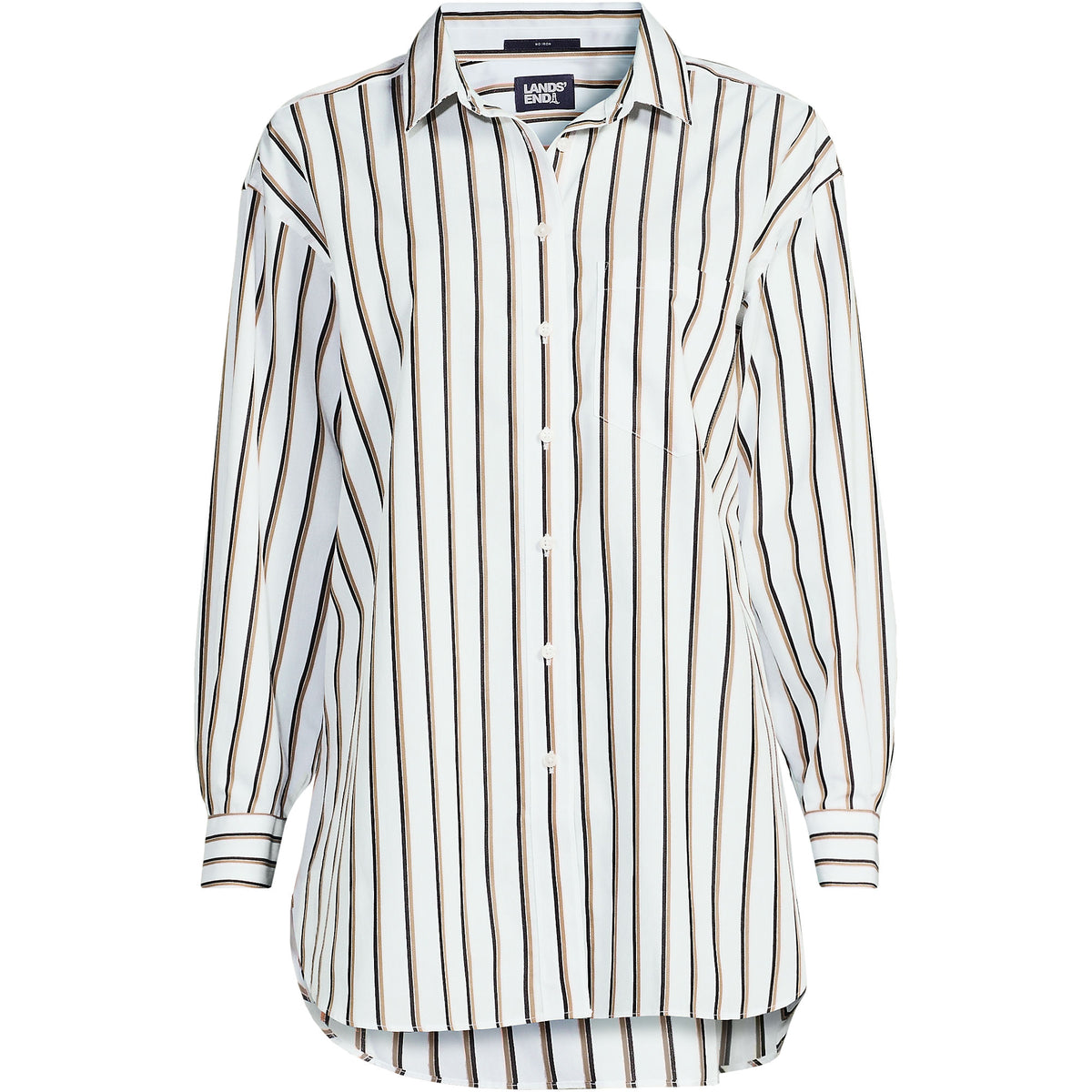 Women's Petite No Iron Poplin Extra Long Tunic