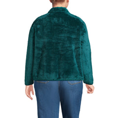 Women's Plus Size Half Zip Cozy Sherpa Fleece Pullover