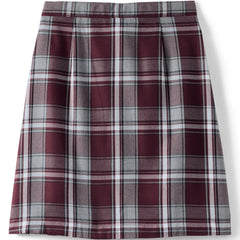 Girls Slim Plaid A-line Skirt Below The Knee