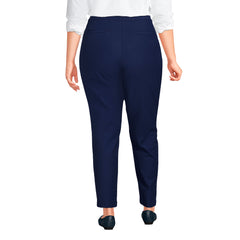 Women's Plus Size High Rise Bi Stretch Pintuck Pencil Ankle Pants