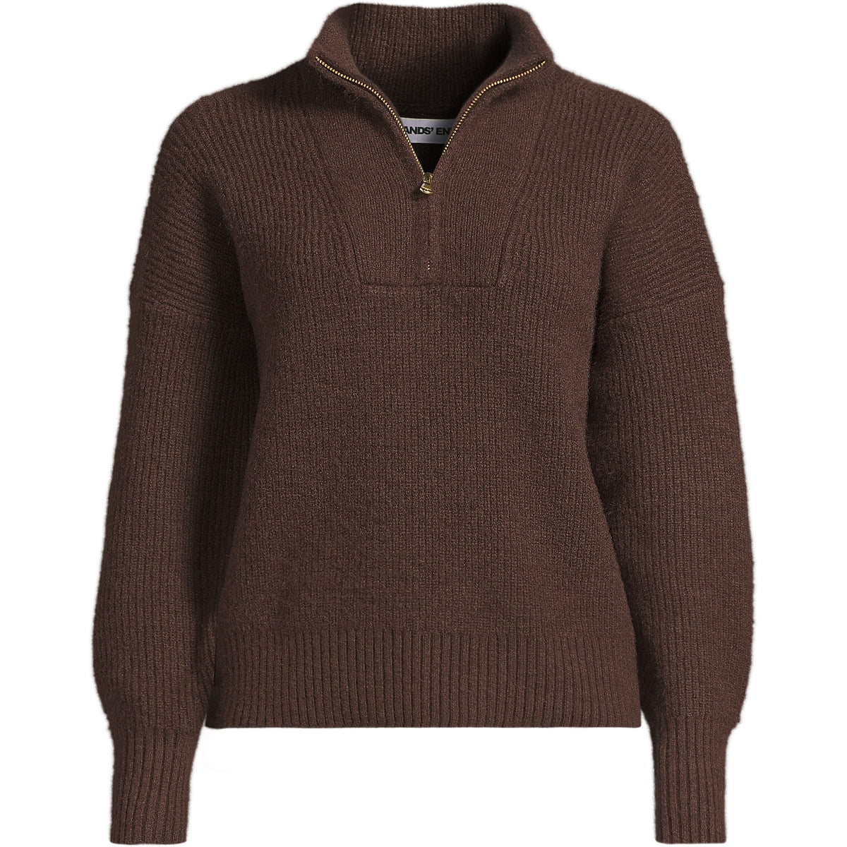 Women's Fuzzy Wedged Quarter Zip Sweater