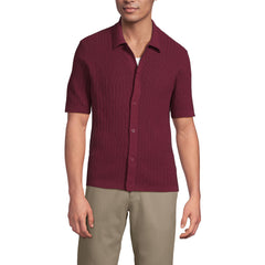 Men's Short Sleeve Lightweight Button Through Polo