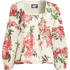 Women's Square Neck Pintuck Blouse