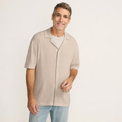 Men's Short Sleeve Camp Collar Sweater Polo