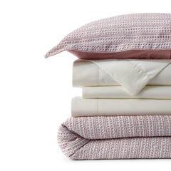Cotton Matelasse Textured Stripe Duvet Bed Cover