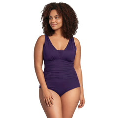 Women's Plus Size DD-Cup New SlenderSuit Grecian Adjustable Low Leg One Piece