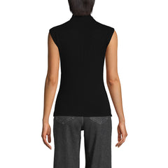 Women's Cap Sleeve Drapey Rib Fitted Funnel Neck Tank