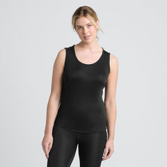 Women's Petite Silk Interlock Thermal Long Underwear Base Layer Tank Top