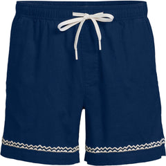 Men's 5.5" Linen Cotton Embroidered Easy Shorts