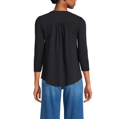 Women's 3/4 Sleeve Lightweight Jersey Embellished Top