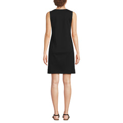 Women's Petite Cotton Jersey Notch Neck Dress