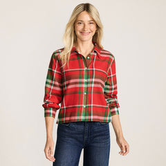 Women's Cropped Flannel Shirt