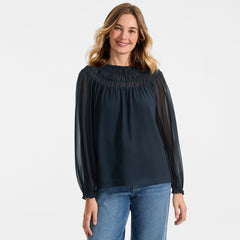 Women's Chiffon Scoop Neck Blouse