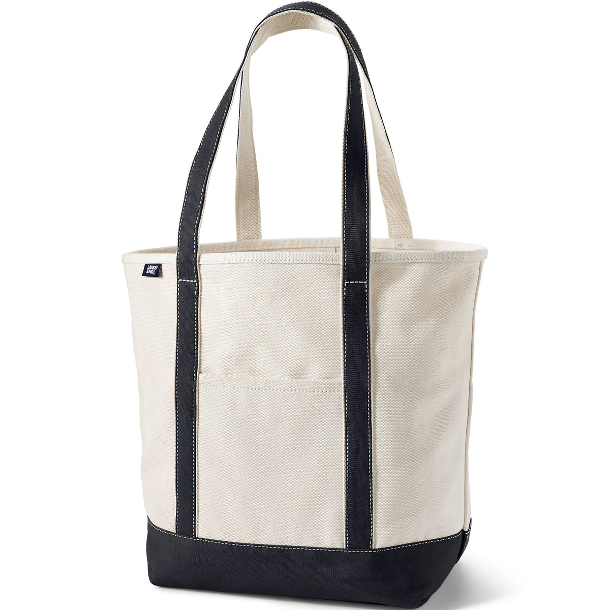 Large 5 Pocket Open Top Long Handle Canvas Tote Bag