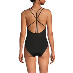 Women's Long Torso Tugless QuickDry Strappy Back High Leg One Piece