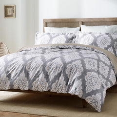 Blue Loom Zuri Distressed Medallion Print Cotton Duvet Cover Set