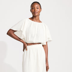 Women's Cotton Gauze Dolman Sleeve Crop Cover Up Top