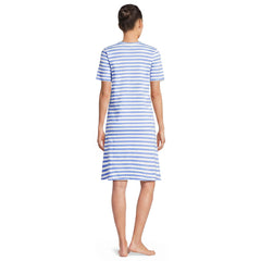 Women's Petite Cotton Interlock Short Sleeve Knee Length Gown