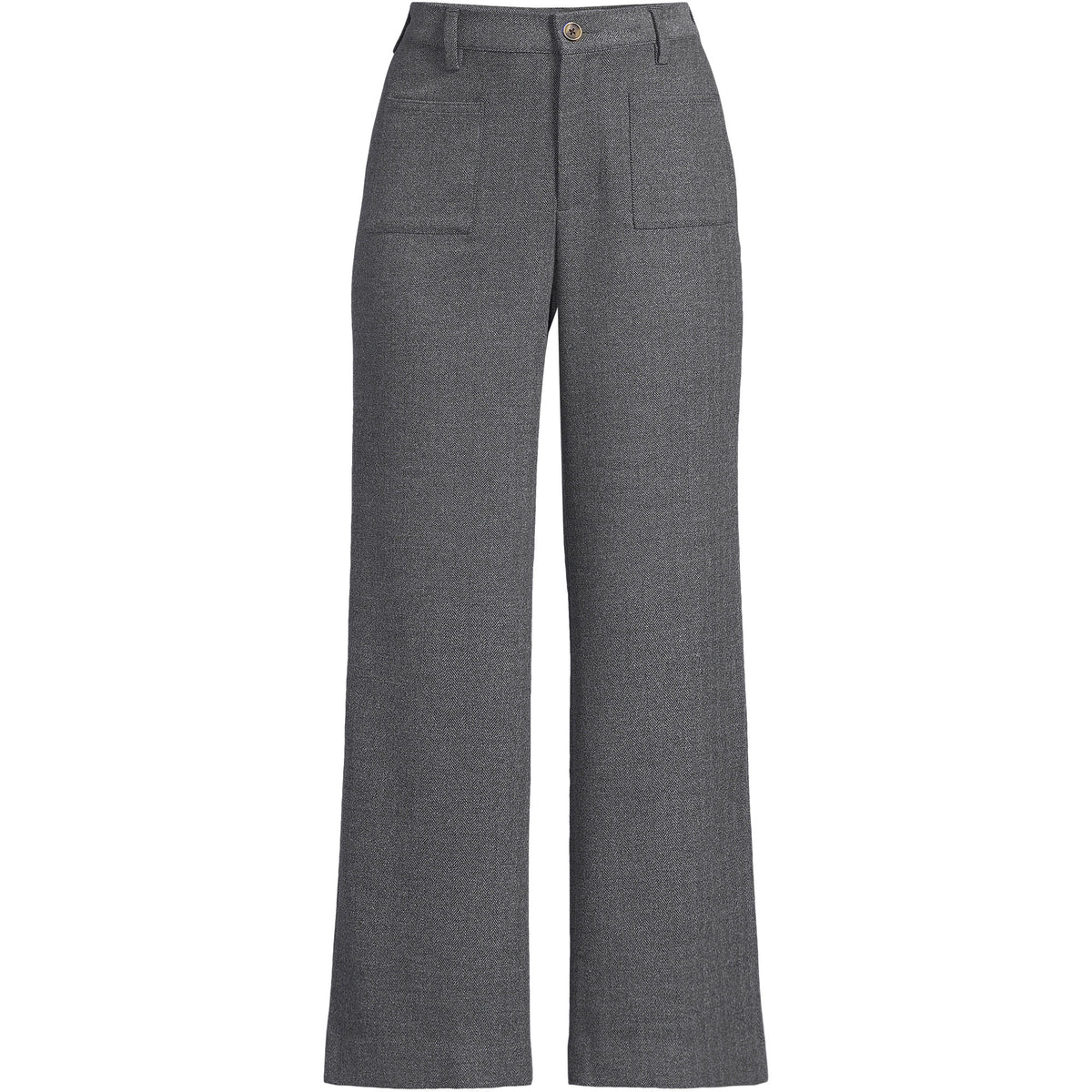 Women's Brushed Flannel High Rise Patch Pocket Wide Leg Crop Pants