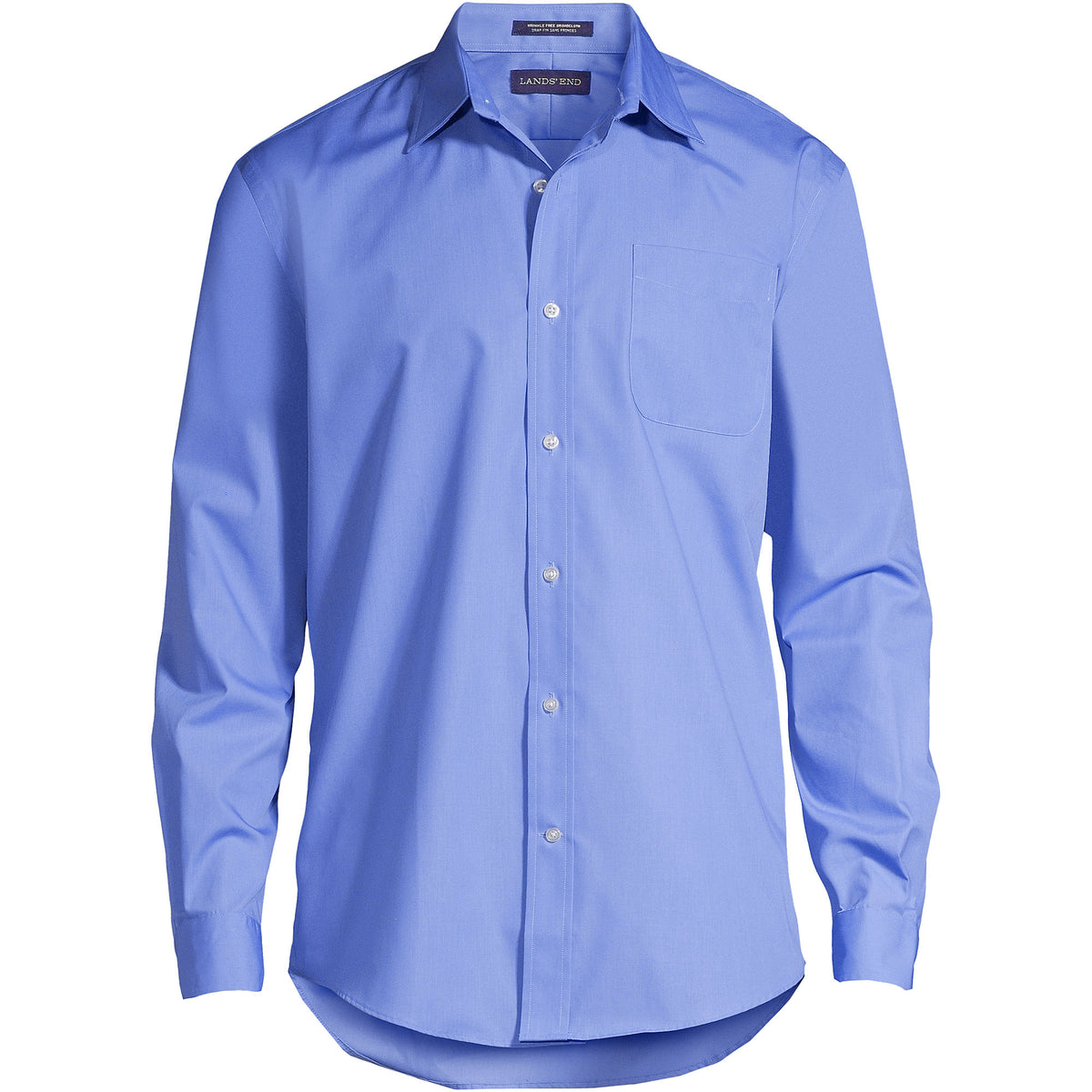 Men's Big and Tall Long Sleeve Straight Collar Broadcloth Dress Shirt