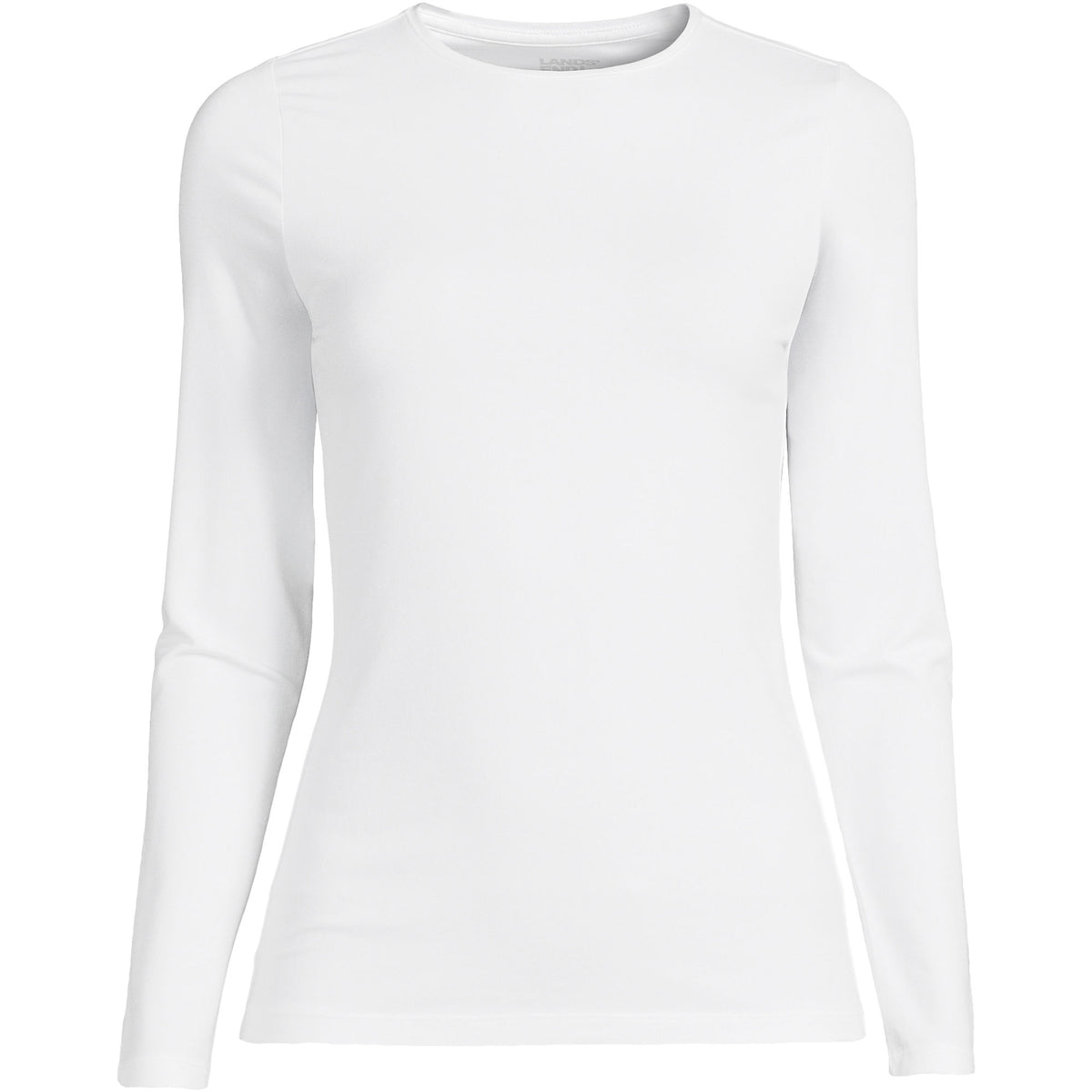 Women's Plus Size Lightweight Jersey Skimming Long Sleeve Crew Neck T-shirt