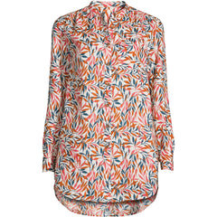 Women's Plus Size Linen A-Line Long Sleeve Tunic Top