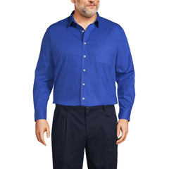 Men's Big and Tall Long Sleeve Straight Collar Broadcloth Dress Shirt