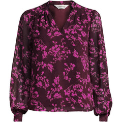Women's Plus Size Chiffon Removable Tie Neck Blouse