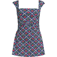 Women's Plus Size NEW Smoothing Square Neck Ruched Swim Dress Swimsuit