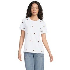 Women's Relaxed Supima Cotton Embroidered Crew Neck T-Shirt