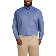 School Uniform Men's Big Long Sleeve Buttondown Pattern Oxford Shirt