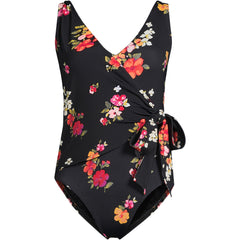 Women's Plus Size Side Tie Wrap One Piece Swimsuit