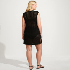 Women's Plus Size Open Knit Cover-up Dress