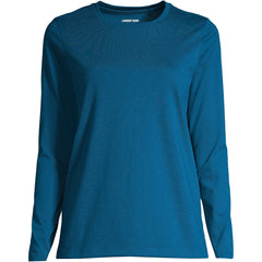 Plus Size Supima Cotton Long Sleeve Crewneck T-Shirt