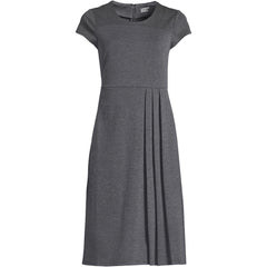 Women's Cap Sleeve Box Pleat Ponte Dress