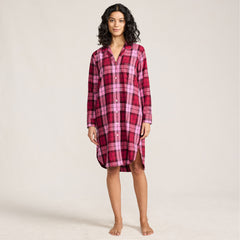 Women's Flannel Long Sleeve Sleepshirt Nightgown