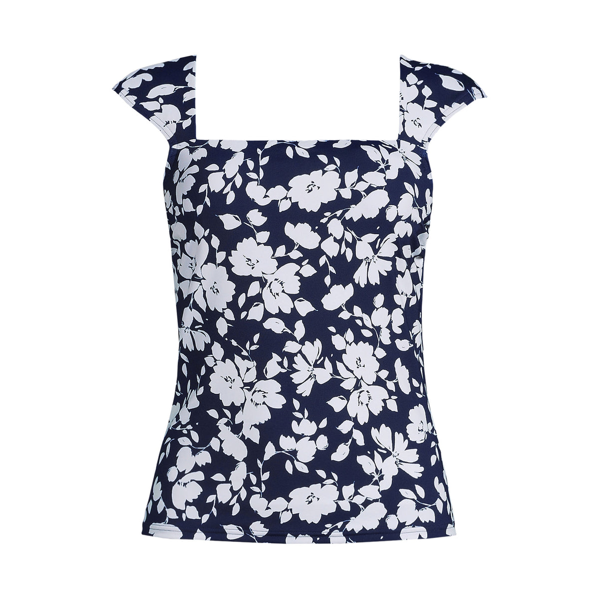 Women's Petite Square Neck Underwire Tankini Top