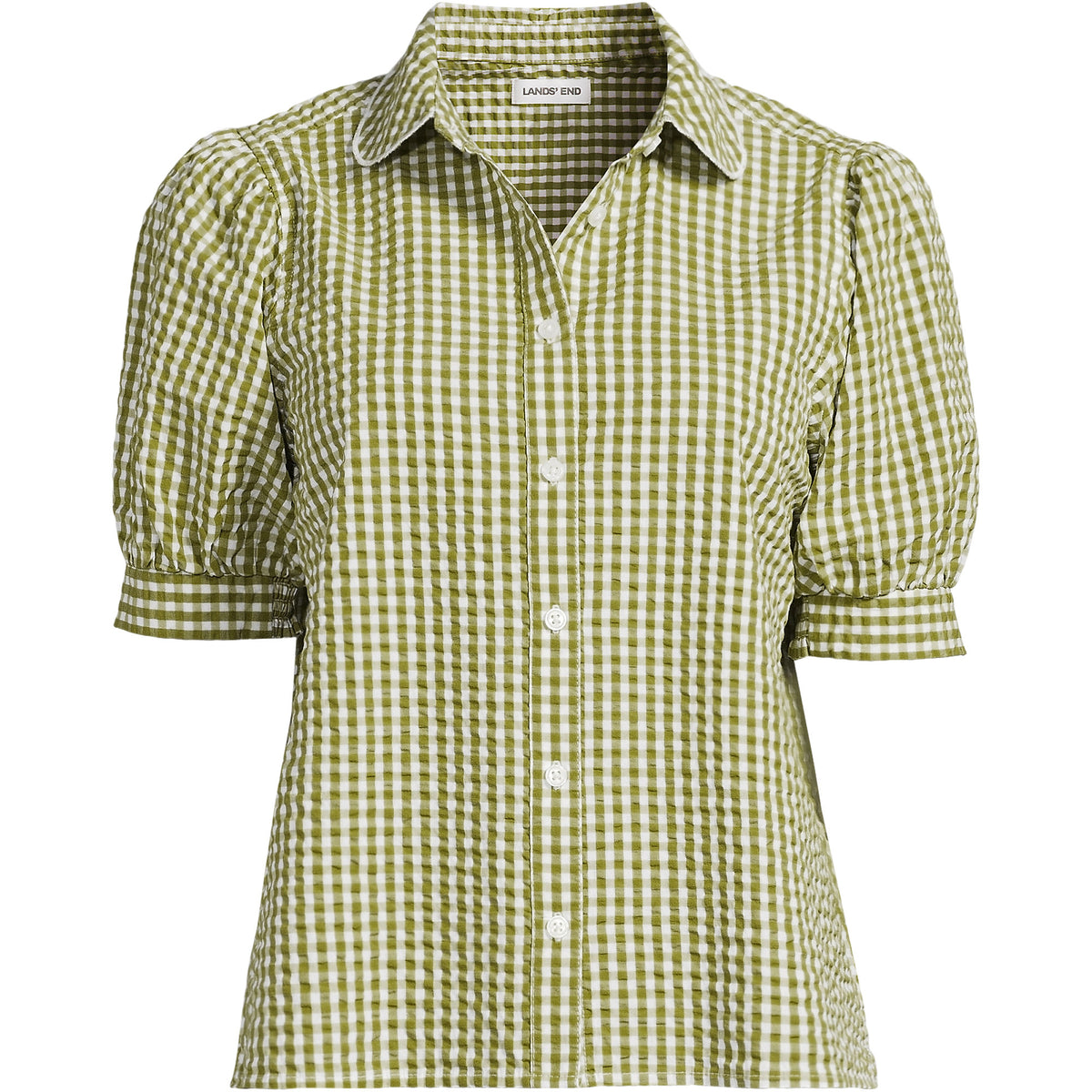 Women's Plus Size Seersucker Peter Pan Collar Shirt