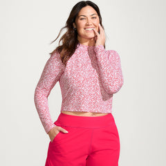 Women's Plus Size SunShade UPF 50 Long Sleeve Cropped Rash Guard