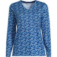 Petite Supima Cotton Long Sleeve V-Neck T-Shirt