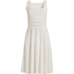 Women's Plus Size Cupro Fit and Flare Sleeveless Dress