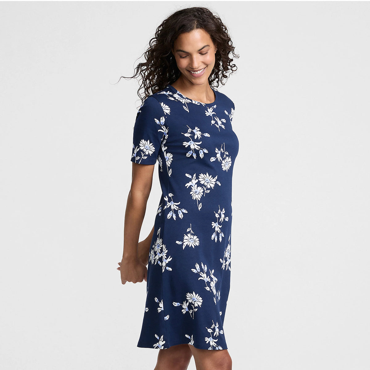 Women's Cotton Interlock Short Sleeve Knee Length Gown