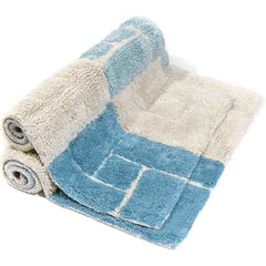 Chesapeake Berkeley Brick Pattern Cotton Anti Skid 2 Piece Bath Rug Set