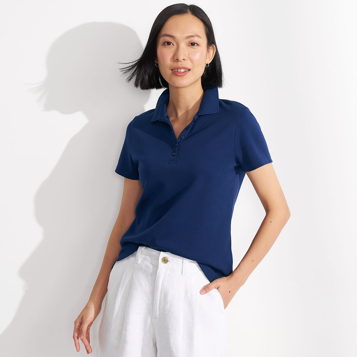 Women's Petite Supima Cotton Polo Shirt